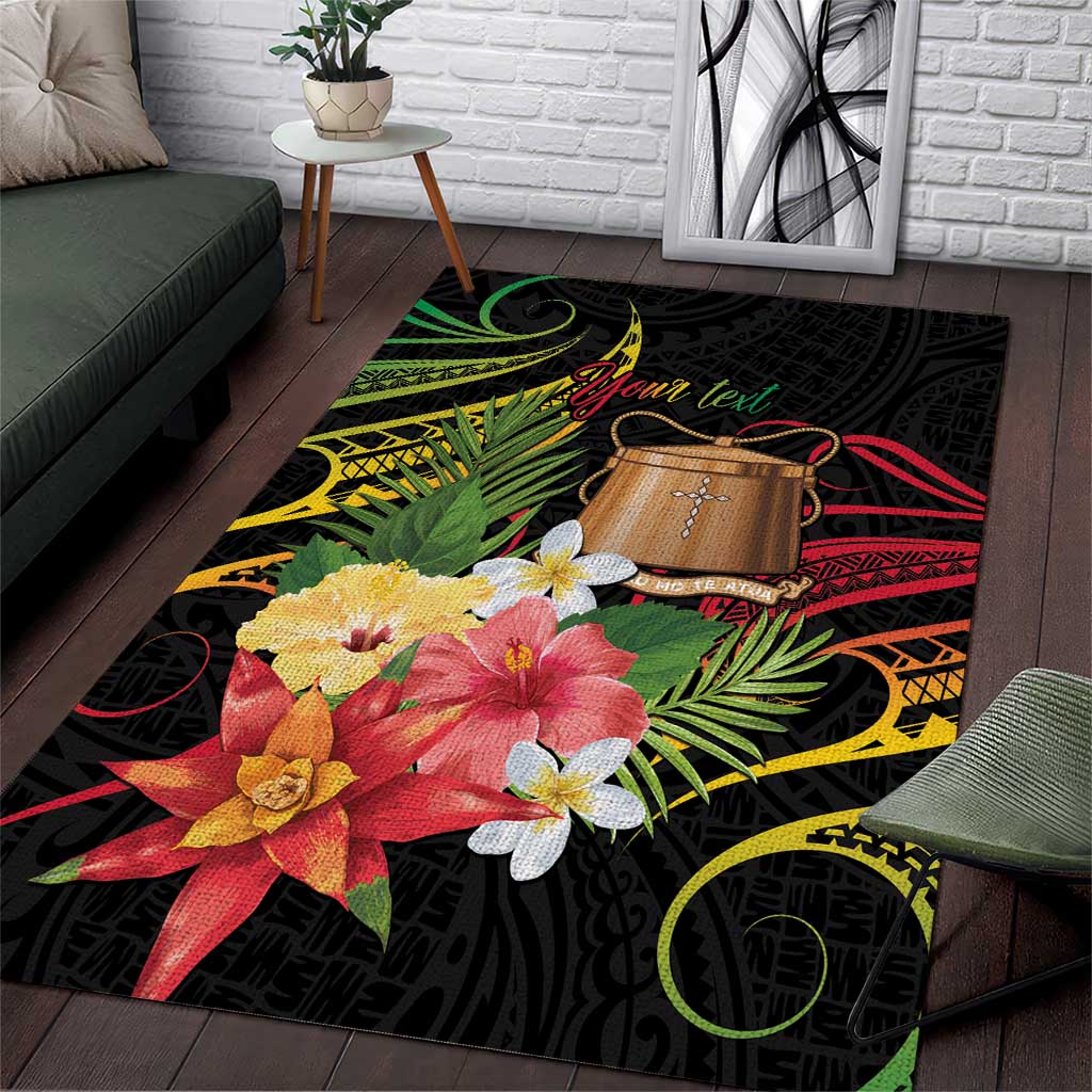 Personalised Tokelau Tropical Flowers Area Rug Reggae Polynesian Art Vibe LT9 Reggae - Polynesian Pride