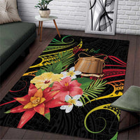 Personalised Tokelau Tropical Flowers Area Rug Reggae Polynesian Art Vibe LT9 Reggae - Polynesian Pride