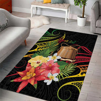 Personalised Tokelau Tropical Flowers Area Rug Reggae Polynesian Art Vibe LT9 - Polynesian Pride