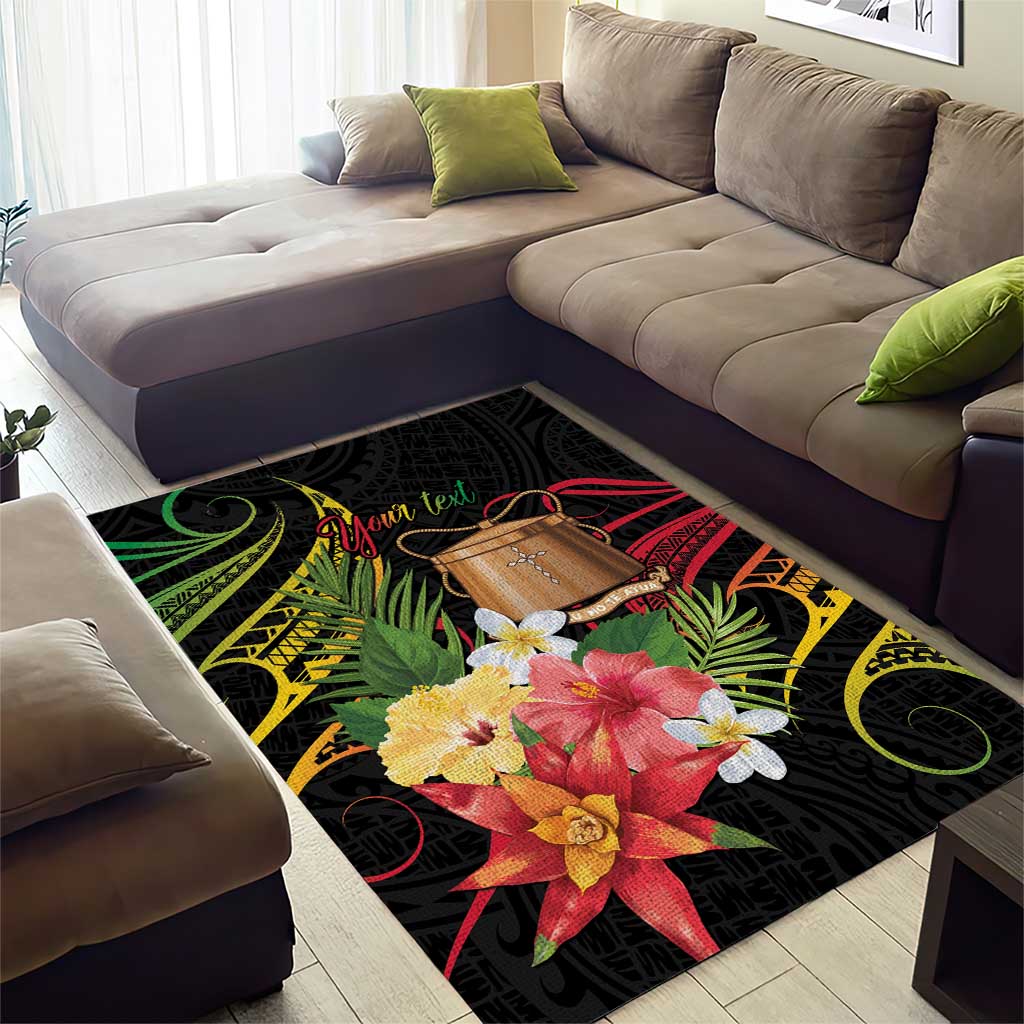 Personalised Tokelau Tropical Flowers Area Rug Reggae Polynesian Art Vibe LT9 - Polynesian Pride