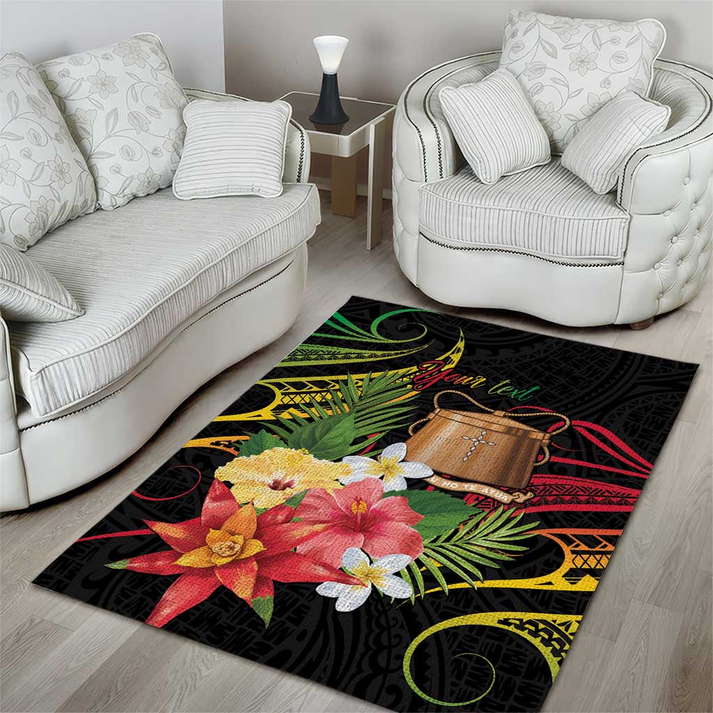 Personalised Tokelau Tropical Flowers Area Rug Reggae Polynesian Art Vibe LT9 - Polynesian Pride