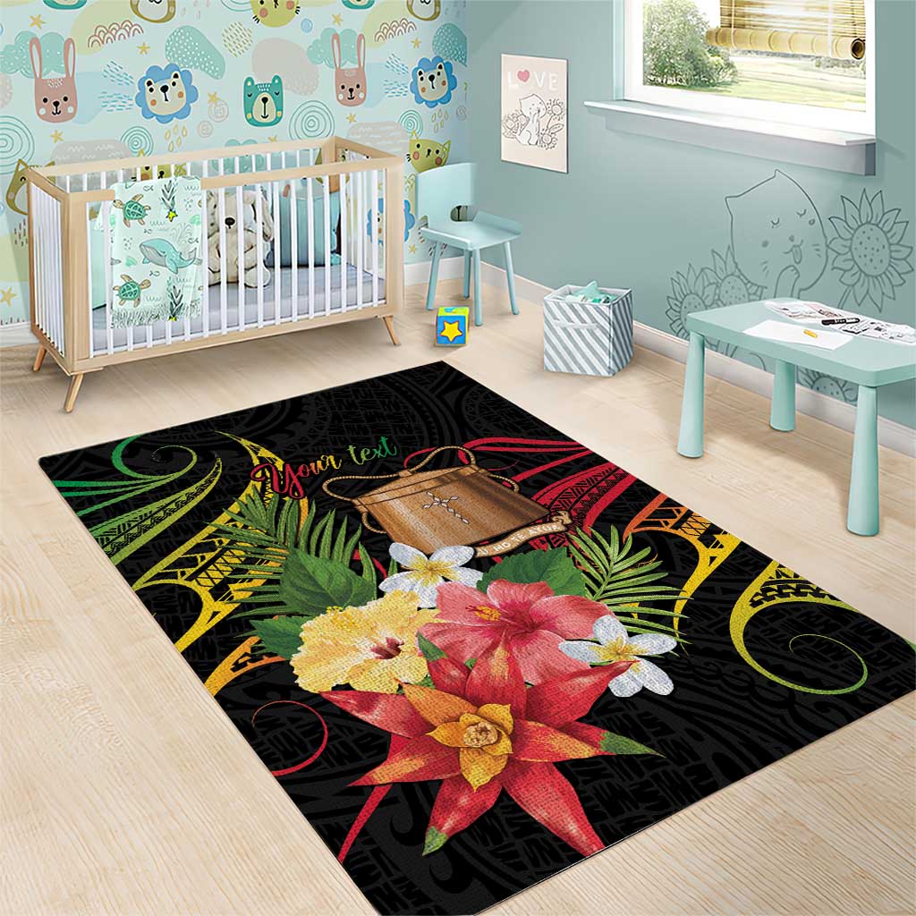 Personalised Tokelau Tropical Flowers Area Rug Reggae Polynesian Art Vibe LT9 - Polynesian Pride