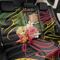 Personalised Tokelau Tropical Flowers Back Car Seat Cover Reggae Polynesian Art Vibe LT9 - Polynesian Pride