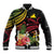 Personalised Tokelau Tropical Flowers Baseball Jacket Reggae Polynesian Art Vibe