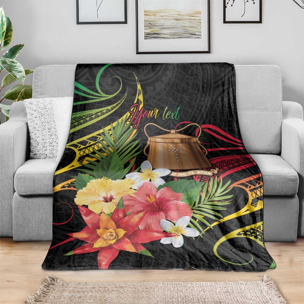 Personalised Tokelau Tropical Flowers Blanket Reggae Polynesian Art Vibe LT9 - Polynesian Pride