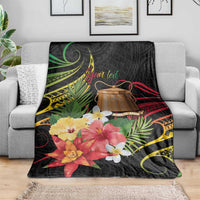 Personalised Tokelau Tropical Flowers Blanket Reggae Polynesian Art Vibe LT9 - Polynesian Pride