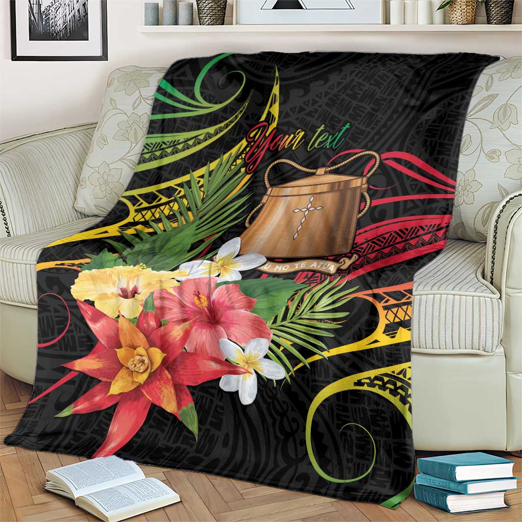 Personalised Tokelau Tropical Flowers Blanket Reggae Polynesian Art Vibe LT9 - Polynesian Pride