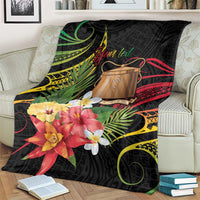 Personalised Tokelau Tropical Flowers Blanket Reggae Polynesian Art Vibe LT9 - Polynesian Pride