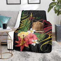 Personalised Tokelau Tropical Flowers Blanket Reggae Polynesian Art Vibe LT9 - Polynesian Pride