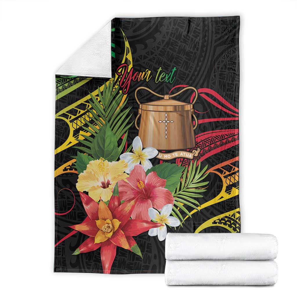 Personalised Tokelau Tropical Flowers Blanket Reggae Polynesian Art Vibe LT9 - Polynesian Pride
