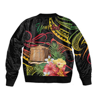 Personalised Tokelau Tropical Flowers Bomber Jacket Reggae Polynesian Art Vibe LT9 - Polynesian Pride