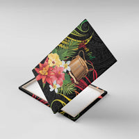 Personalised Tokelau Tropical Flowers Canvas Wall Art Reggae Polynesian Art Vibe LT9 With Frame Reggae - Polynesian Pride