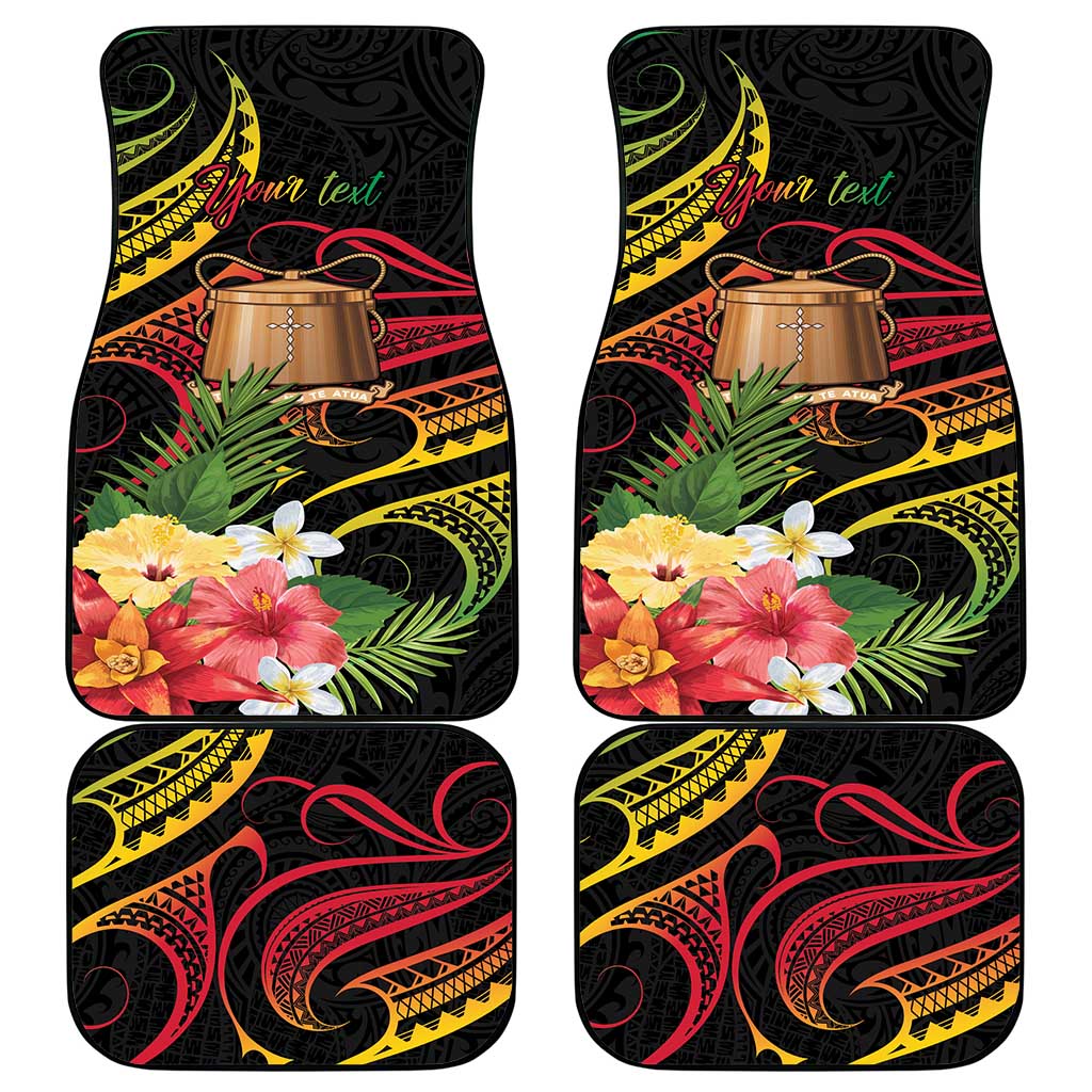 Personalised Tokelau Tropical Flowers Car Mats Reggae Polynesian Art Vibe LT9 - Polynesian Pride