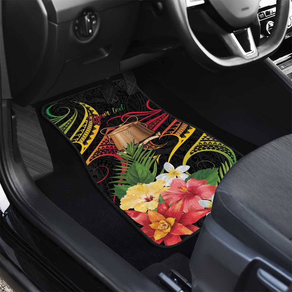 Personalised Tokelau Tropical Flowers Car Mats Reggae Polynesian Art Vibe LT9 - Polynesian Pride