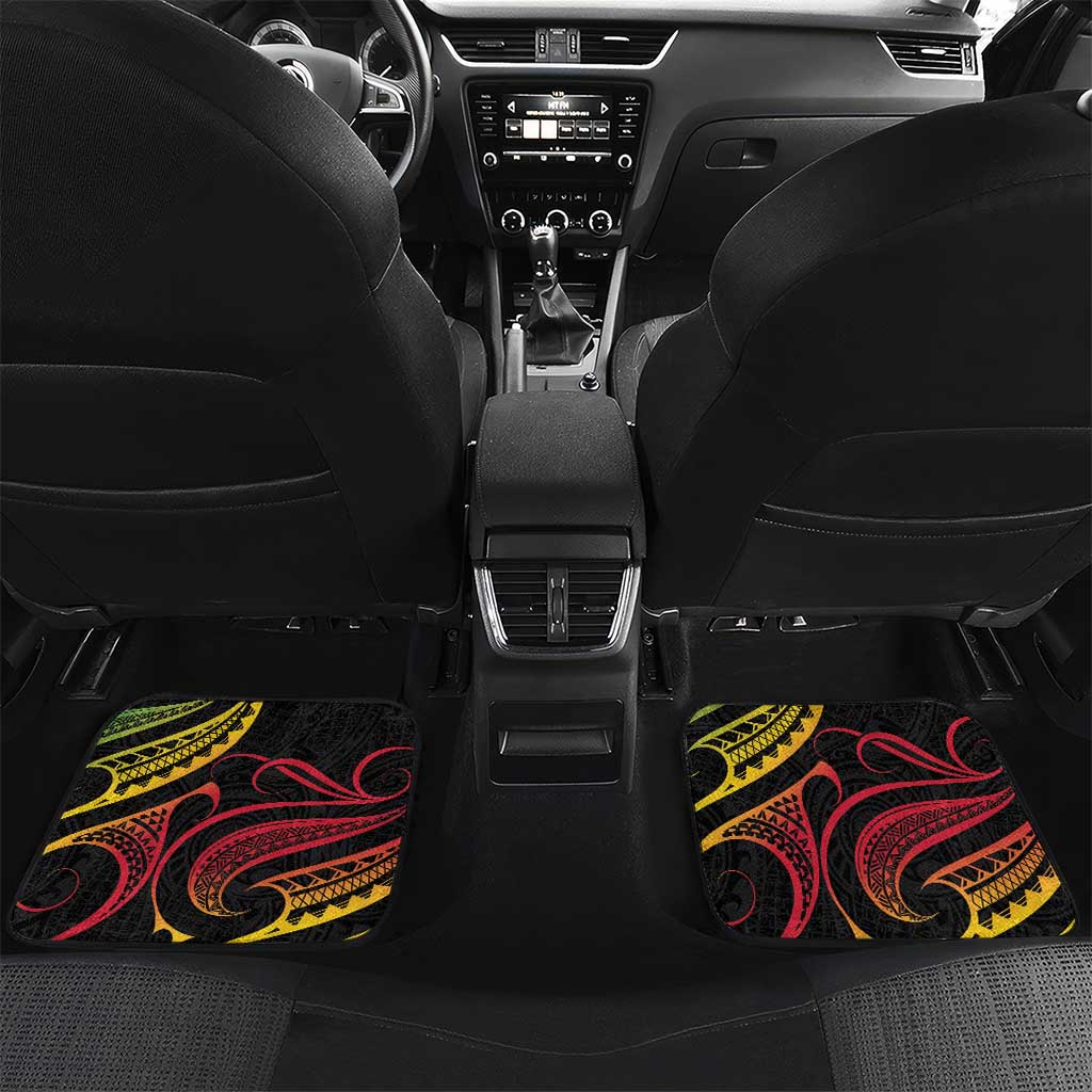 Personalised Tokelau Tropical Flowers Car Mats Reggae Polynesian Art Vibe LT9 Set 2pcs - Back Reggae - Polynesian Pride