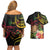 Personalised Tokelau Tropical Flowers Couples Matching Off Shoulder Short Dress and Hawaiian Shirt Reggae Polynesian Art Vibe