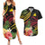 Personalised Tokelau Tropical Flowers Couples Matching Summer Maxi Dress and Hawaiian Shirt Reggae Polynesian Art Vibe