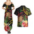 Personalised Tokelau Tropical Flowers Couples Matching Summer Maxi Dress and Hawaiian Shirt Reggae Polynesian Art Vibe