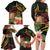 Personalised Tokelau Tropical Flowers Family Matching Long Sleeve Bodycon Dress and Hawaiian Shirt Reggae Polynesian Art Vibe