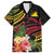 Personalised Tokelau Tropical Flowers Family Matching Off Shoulder Short Dress and Hawaiian Shirt Reggae Polynesian Art Vibe