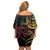 Personalised Tokelau Tropical Flowers Family Matching Off Shoulder Short Dress and Hawaiian Shirt Reggae Polynesian Art Vibe