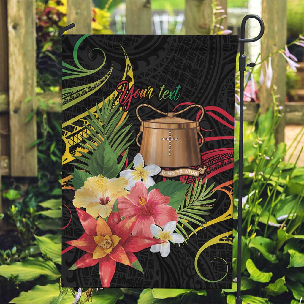 Personalised Tokelau Tropical Flowers Garden Flag Reggae Polynesian Art Vibe LT9 Garden Flag Reggae - Polynesian Pride