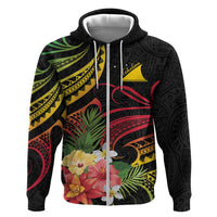 Personalised Tokelau Tropical Flowers Hoodie Reggae Polynesian Art Vibe LT9 Zip Hoodie Reggae - Polynesian Pride