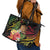 Personalised Tokelau Tropical Flowers Leather Tote Bag Reggae Polynesian Art Vibe