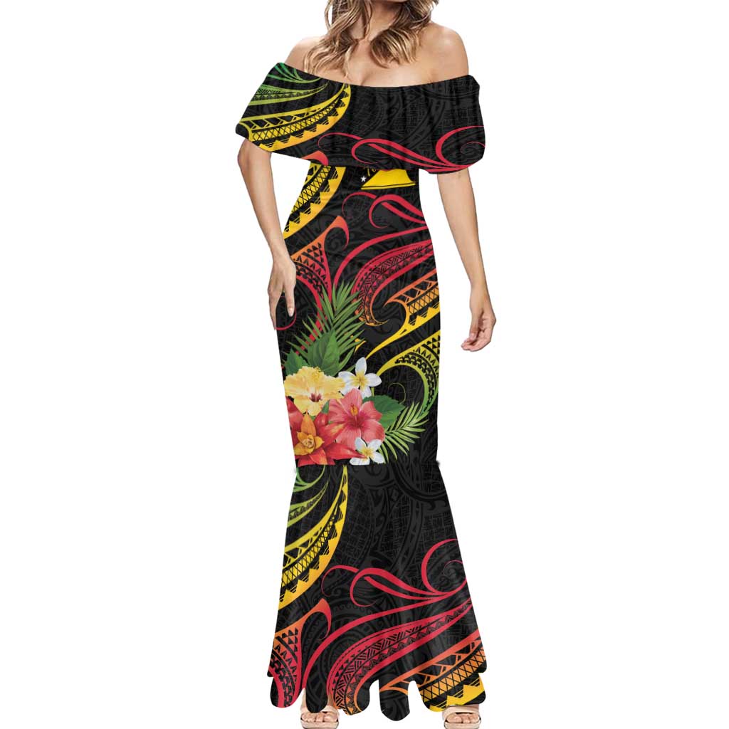 Personalised Tokelau Tropical Flowers Mermaid Dress Reggae Polynesian Art Vibe LT9 - Polynesian Pride