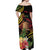 Personalised Tokelau Tropical Flowers Off Shoulder Maxi Dress Reggae Polynesian Art Vibe