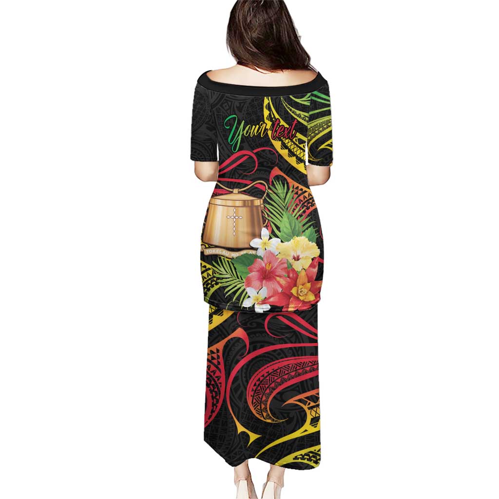 Personalised Tokelau Tropical Flowers Puletasi Reggae Polynesian Art Vibe LT9 - Polynesian Pride
