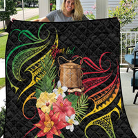 Personalised Tokelau Tropical Flowers Quilt Reggae Polynesian Art Vibe LT9 Reggae - Polynesian Pride