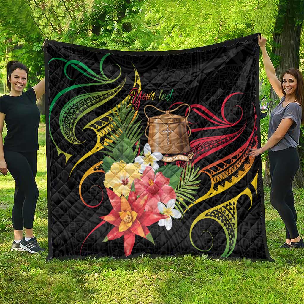Personalised Tokelau Tropical Flowers Quilt Reggae Polynesian Art Vibe LT9 - Polynesian Pride
