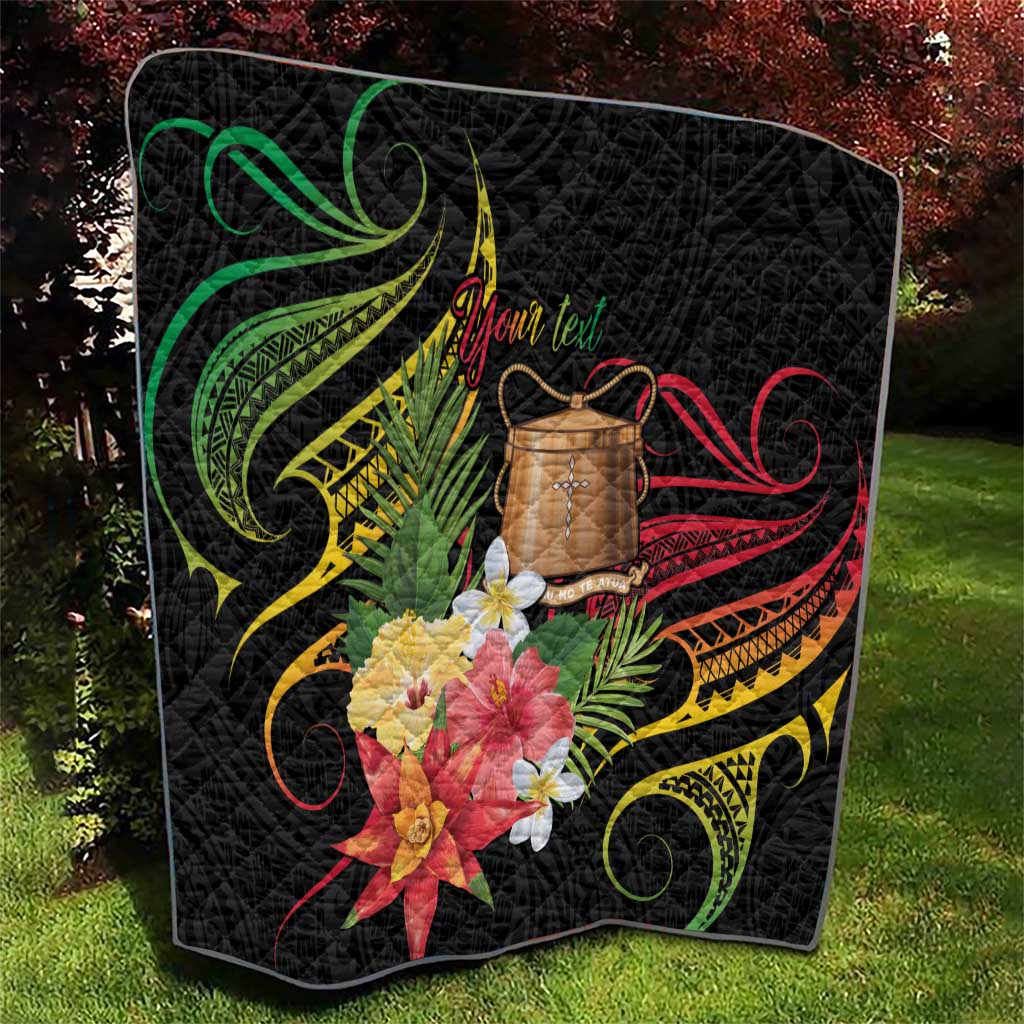 Personalised Tokelau Tropical Flowers Quilt Reggae Polynesian Art Vibe LT9 - Polynesian Pride