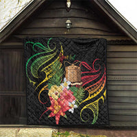 Personalised Tokelau Tropical Flowers Quilt Reggae Polynesian Art Vibe LT9 - Polynesian Pride