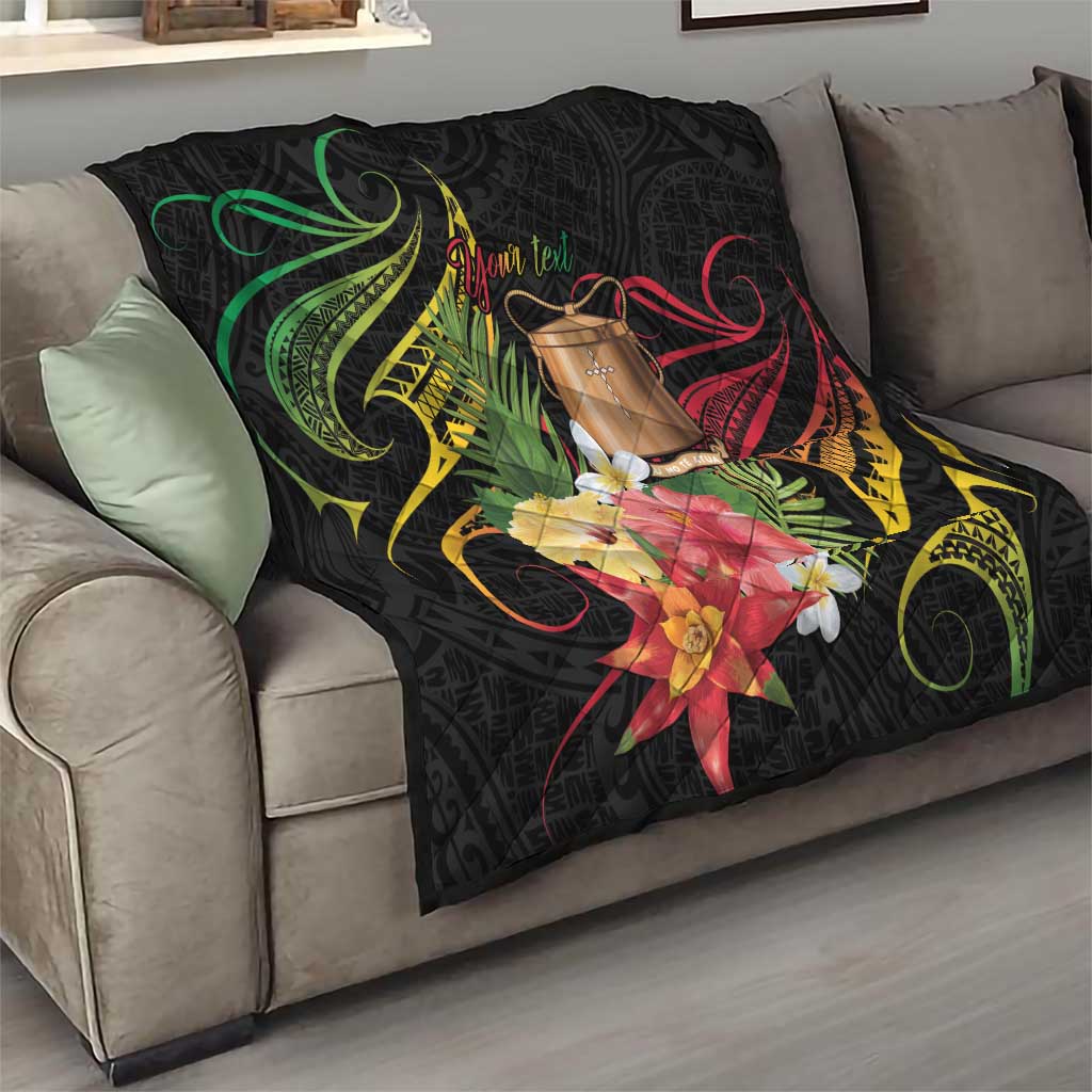Personalised Tokelau Tropical Flowers Quilt Reggae Polynesian Art Vibe LT9 - Polynesian Pride