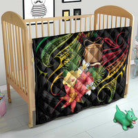 Personalised Tokelau Tropical Flowers Quilt Reggae Polynesian Art Vibe LT9 - Polynesian Pride