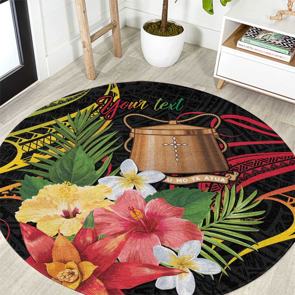 Personalised Tokelau Tropical Flowers Round Carpet Reggae Polynesian Art Vibe LT9 Reggae - Polynesian Pride