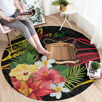 Personalised Tokelau Tropical Flowers Round Carpet Reggae Polynesian Art Vibe LT9 - Polynesian Pride