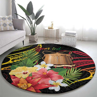 Personalised Tokelau Tropical Flowers Round Carpet Reggae Polynesian Art Vibe LT9 - Polynesian Pride