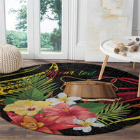 Personalised Tokelau Tropical Flowers Round Carpet Reggae Polynesian Art Vibe LT9 - Polynesian Pride