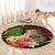 Personalised Tokelau Tropical Flowers Round Carpet Reggae Polynesian Art Vibe