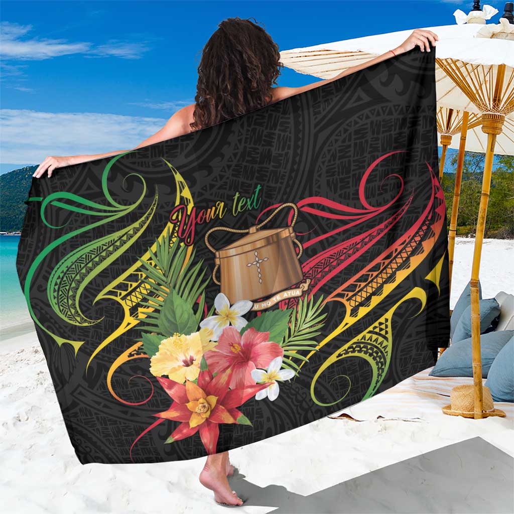 Personalised Tokelau Tropical Flowers Sarong Reggae Polynesian Art Vibe LT9 One Size 44 x 66 inches Reggae - Polynesian Pride