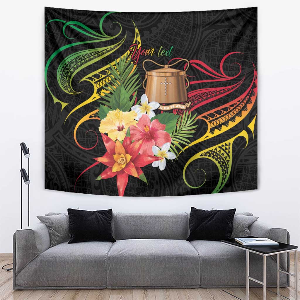 Personalised Tokelau Tropical Flowers Tapestry Reggae Polynesian Art Vibe