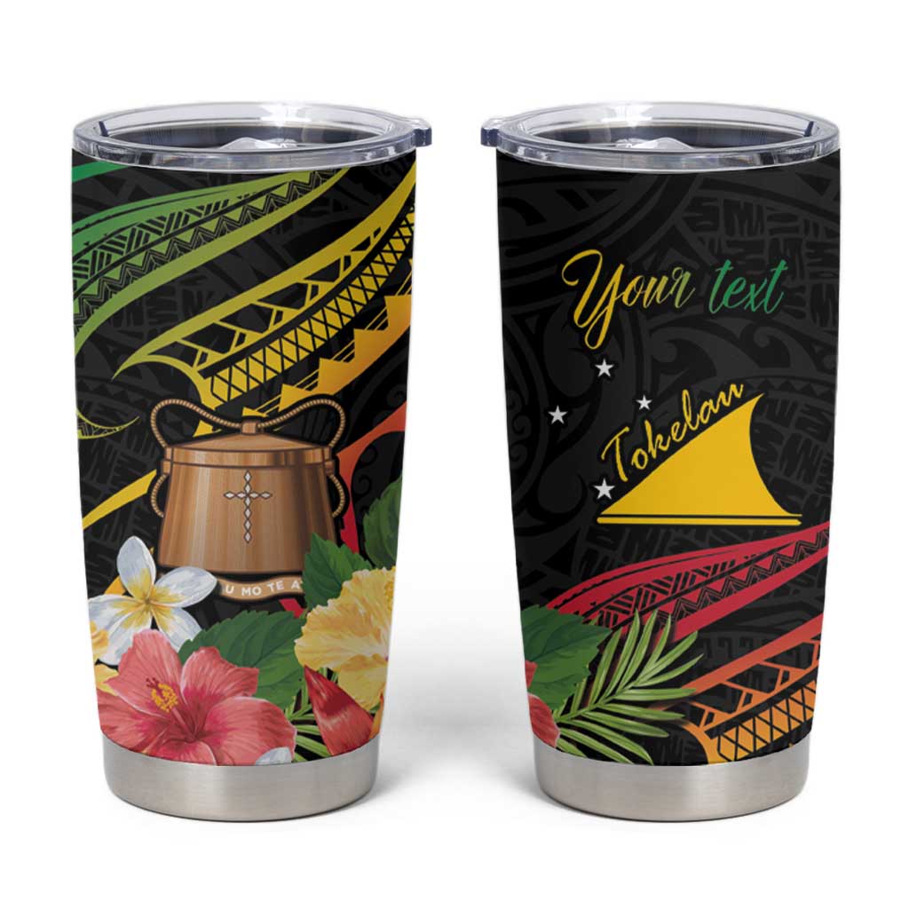 Personalised Tokelau Tropical Flowers Tumbler Cup Reggae Polynesian Art Vibe LT9 Reggae - Polynesian Pride