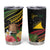 Personalised Tokelau Tropical Flowers Tumbler Cup Reggae Polynesian Art Vibe