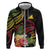 Personalised Tokelau Tropical Flowers Zip Hoodie Reggae Polynesian Art Vibe