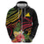 Personalised Tokelau Tropical Flowers Zip Hoodie Reggae Polynesian Art Vibe