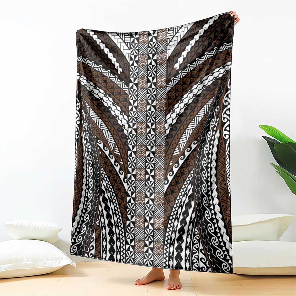 Brown Tongan Polynesian Tribal Blanket LT9 - Polynesian Pride