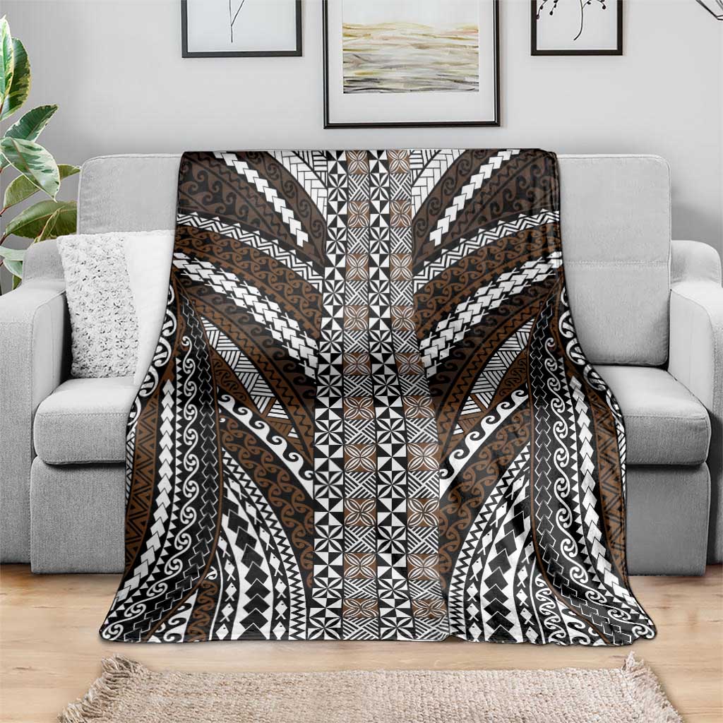 Brown Tongan Polynesian Tribal Blanket LT9 - Polynesian Pride
